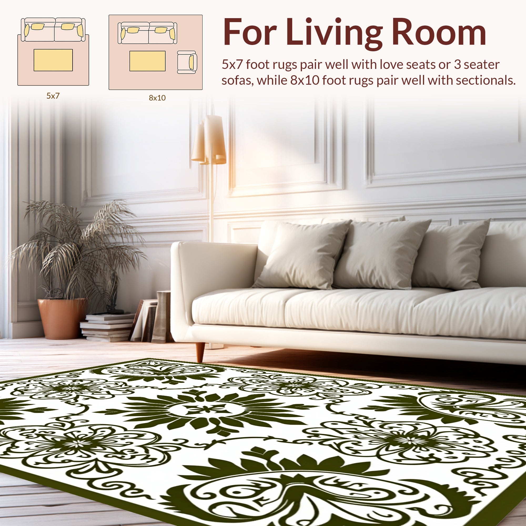 Elegant Floral Medallion Pattern Rug