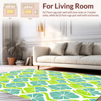 Retro Floral Pattern Lime Green Rug