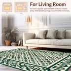 Elaborate Geometric Motif Bordered Design Rug