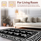 Bold Abstract Fan Motif Geometric Design Rug