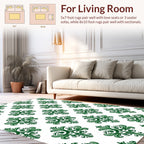 Green Damask Traditional Pattern Rug