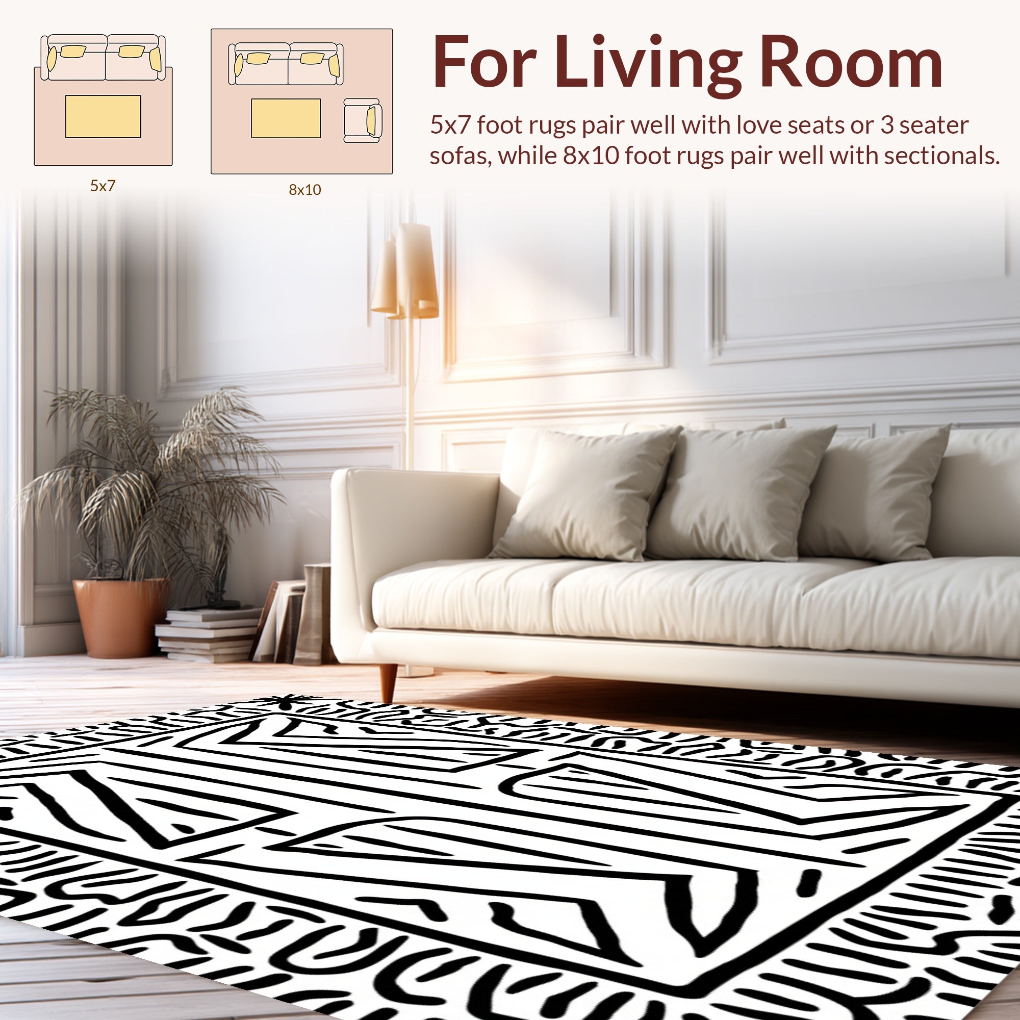 Bold Abstract Geometric Lines Rug