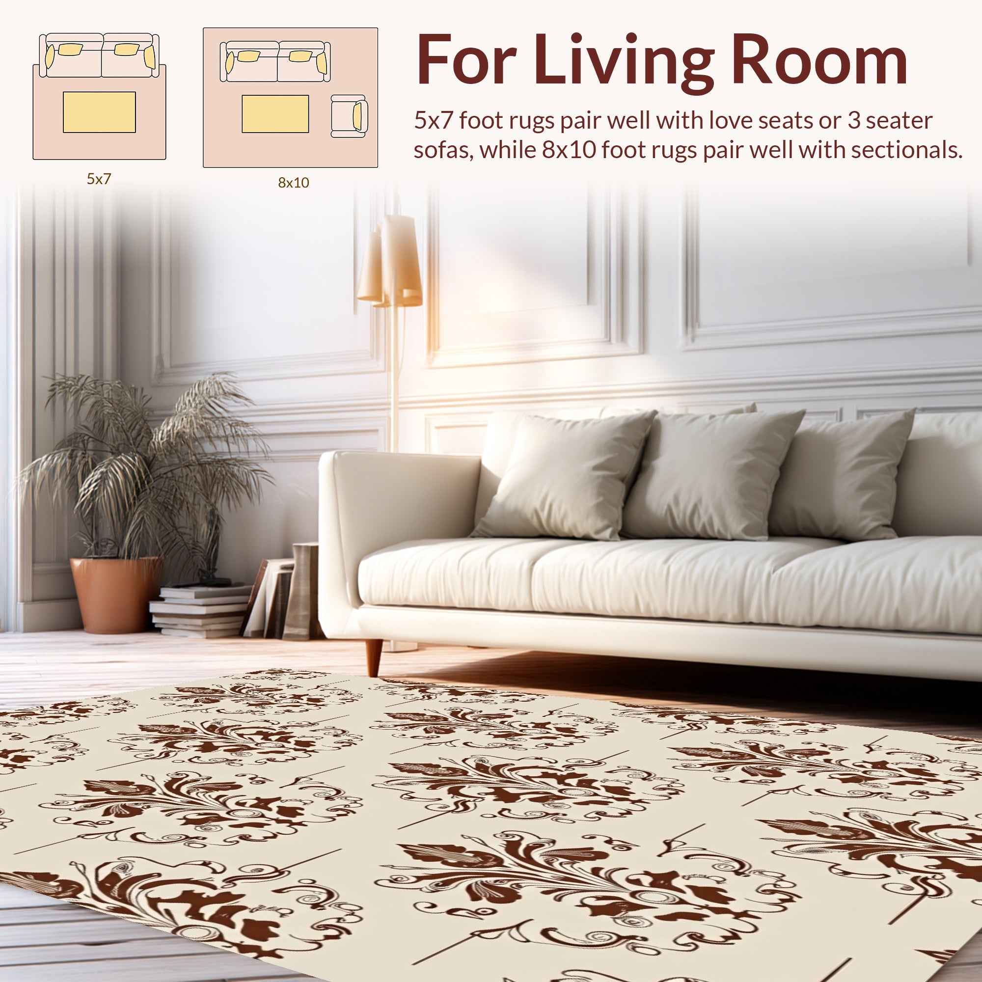 Classic Floral Scrollwork Pattern Rug