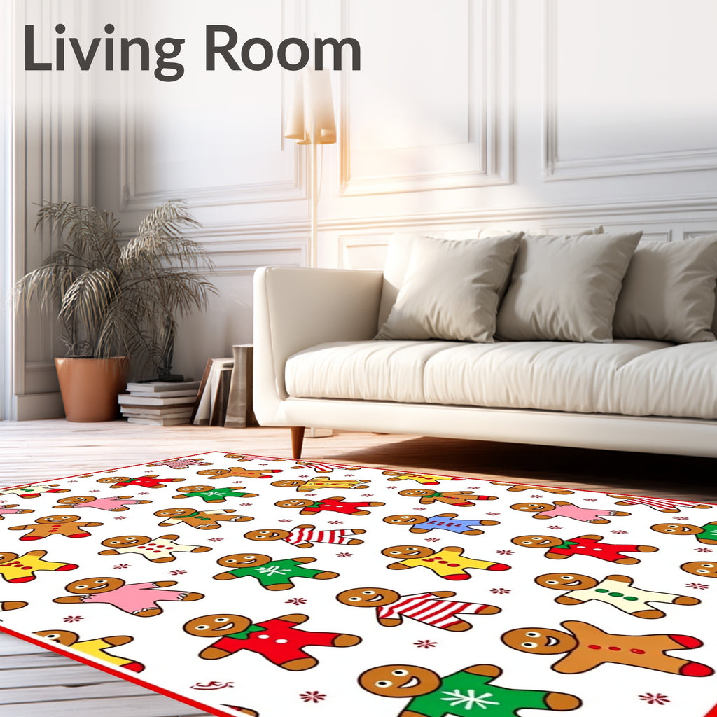 Jolly Gingerbread Men Pattern Rug