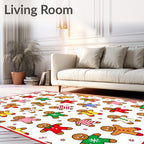 Jolly Gingerbread Men Pattern Rug