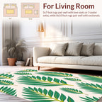 Green Leaf Patterned Modern Rug
