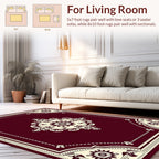 Ornate Floral Medallion Crimson Rug