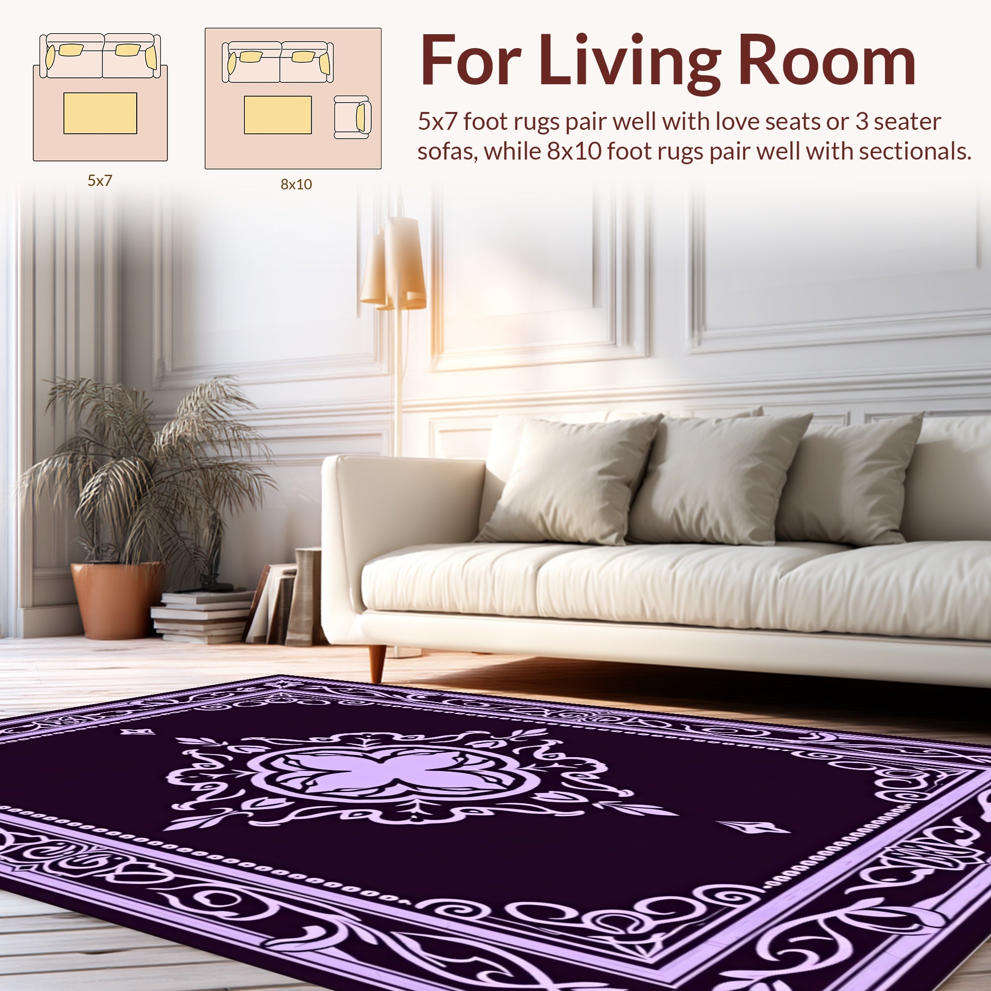 Ornate Floral Border With Center Medallion Rug