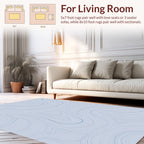 Blue Fluid Wave Abstract Rug