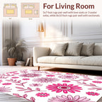 Bold Pink Floral Pattern Rug