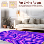Abstract Wavy Purple Pink Hues Design Rug