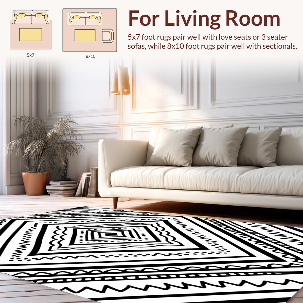 Bold Geometric Diamond Pattern Rug