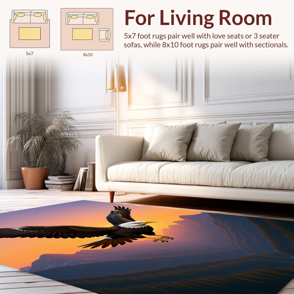 Majestic Eagle Over Mountain Valley Rug