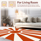 Radiant Sunburst Orange Cream Design Rug