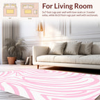 Soft Pink Abstract Swirl Pattern Rug