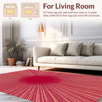 Sunburst Geometric Red Design Rug