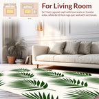 Modern Green Leaf Pattern Rug