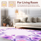 Lavender Floral Pattern Rug