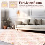 Delicate Pink Floral Pattern Design Rug