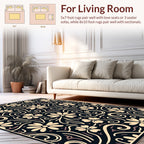 Cream Floral Swirl Pattern Rug
