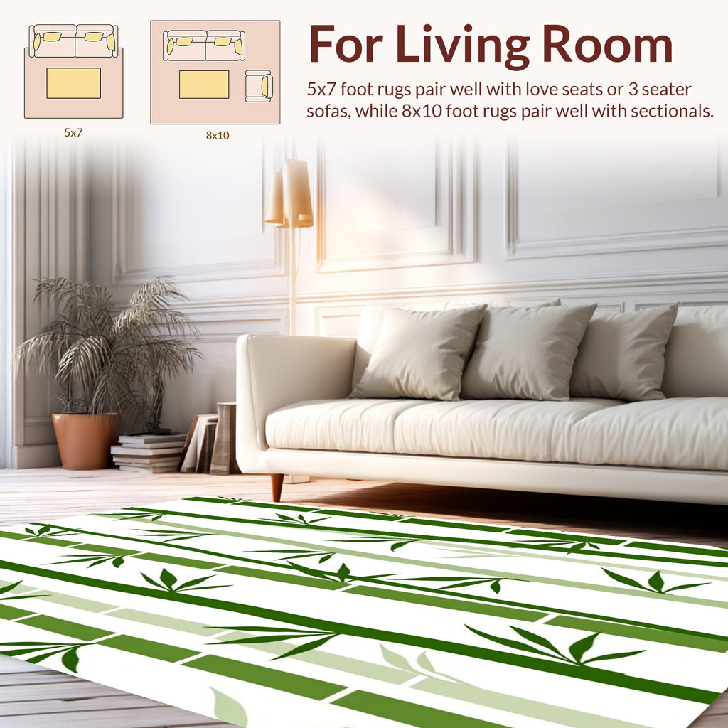 Verdant Bamboo Chic Pattern Rug