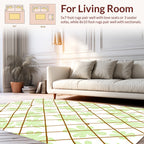 Thin Lattice Green Floral Design Rug