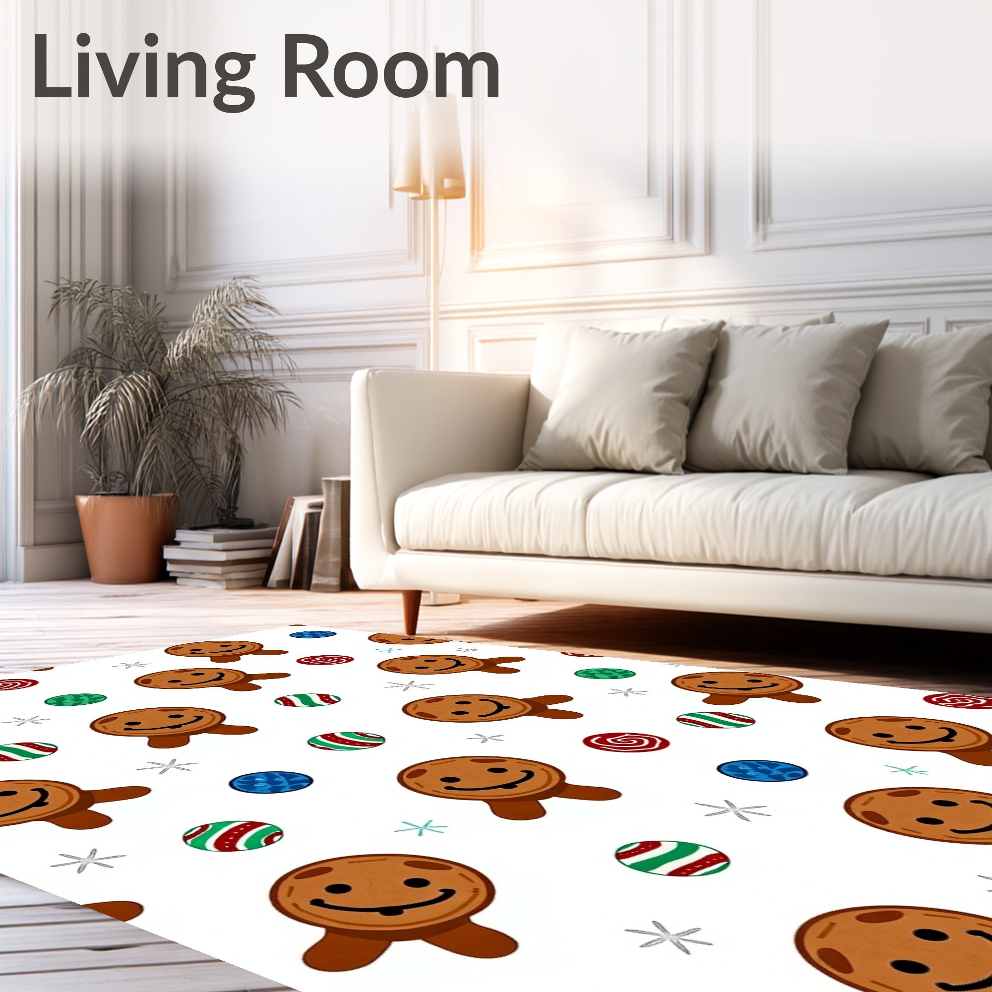 Holiday Gingerbread Man Candy Collection Rug