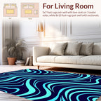 Aqua Swirls Dark Pattern Rug