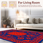 Ornate Floral Red and Blue Rug