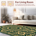 Intricate Gold Mandala Pattern Rug