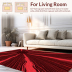 Radial Red Line Art Design Rug