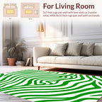 Bold Green Animal Print Pattern Rug