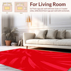 Bold Red Brushstroke Abstract Design Rug
