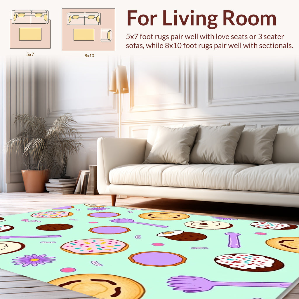 Whimsical Donut Sprinkle Delight Pattern Rug