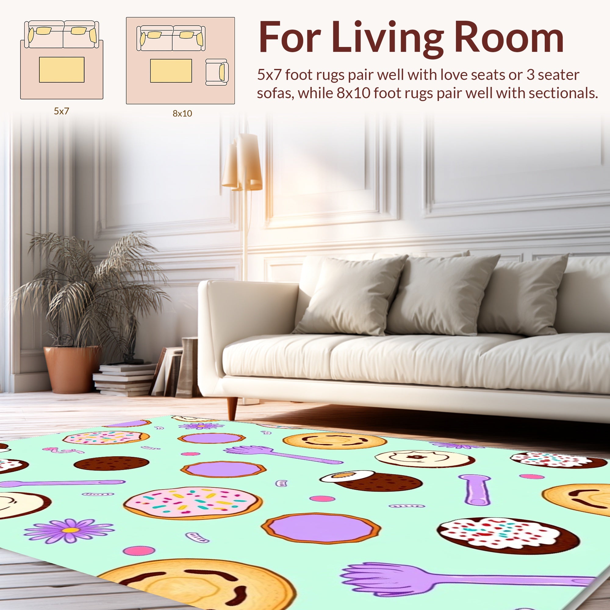 Whimsical Donut Sprinkle Delight Pattern Rug