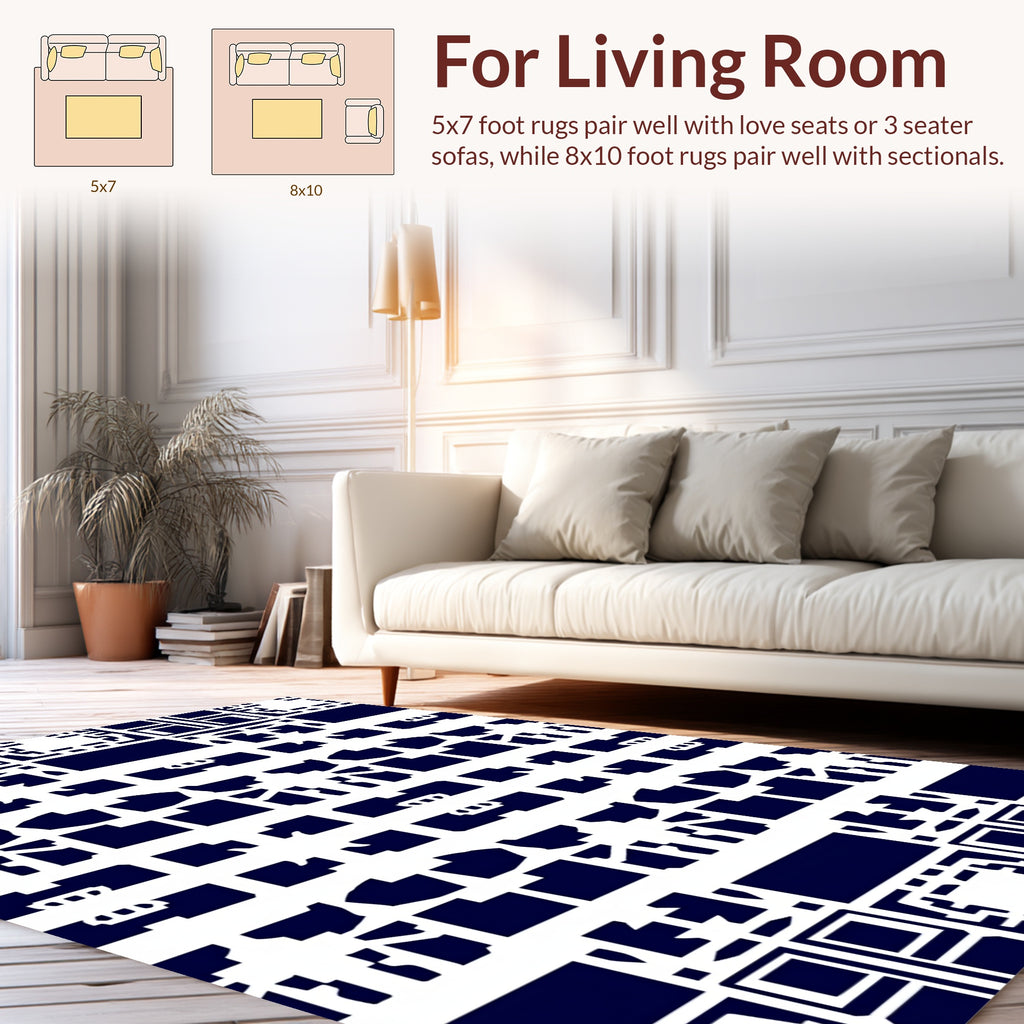 Geometric Lattice Pattern Design Rug