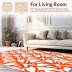 Modern Orange Swirl Abstract Pattern Rug