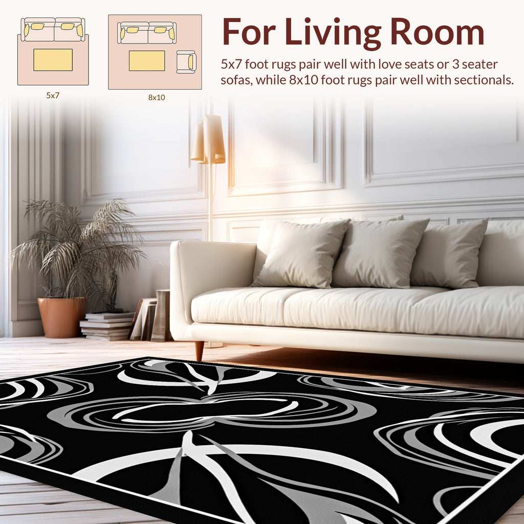 Bold Abstract Swirls Pattern Rug