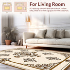 Classic Brown Floral Motif Rug