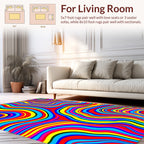 Vibrant Wavy Color Field Stripe Rug
