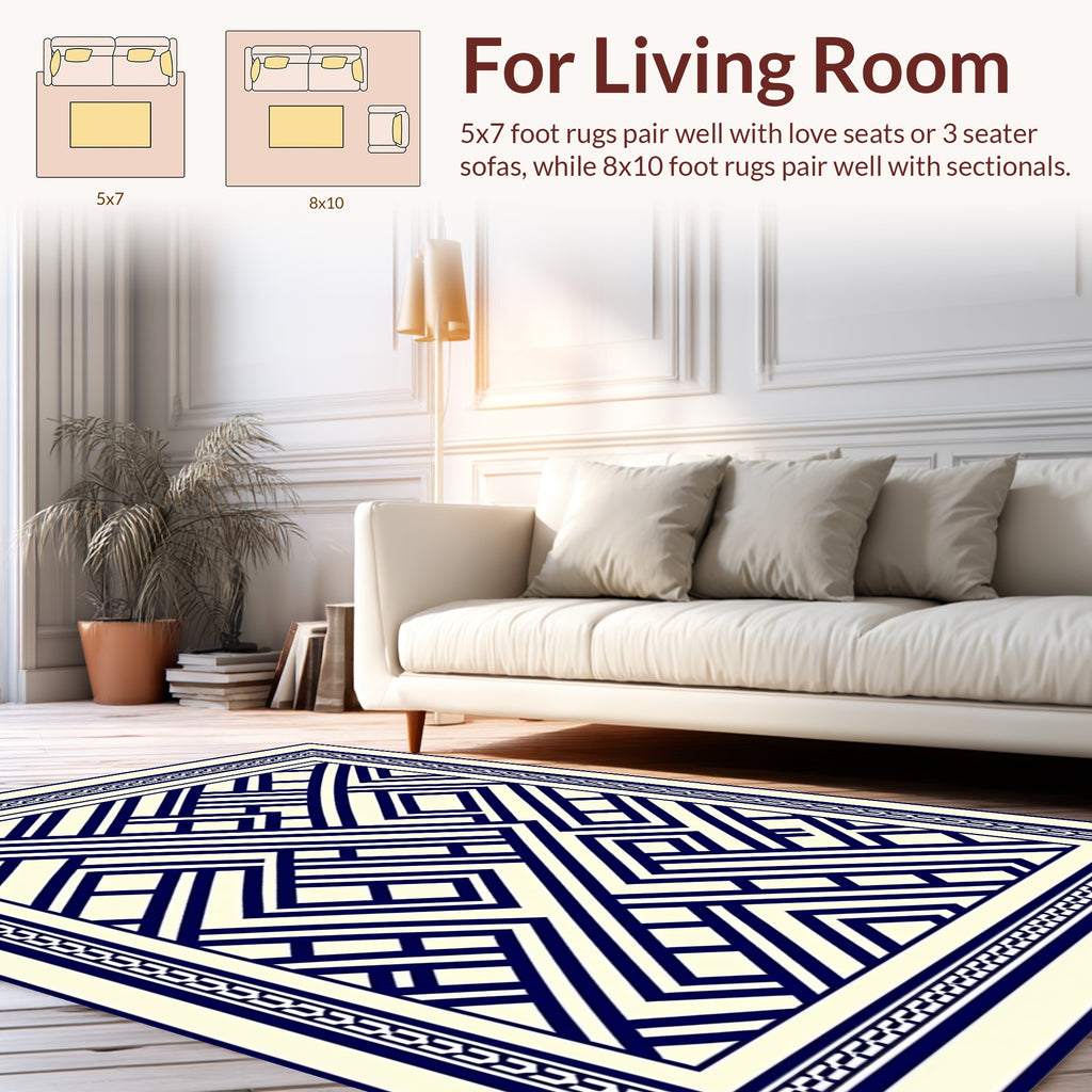 Abstract Geometric Lines Pattern Rug