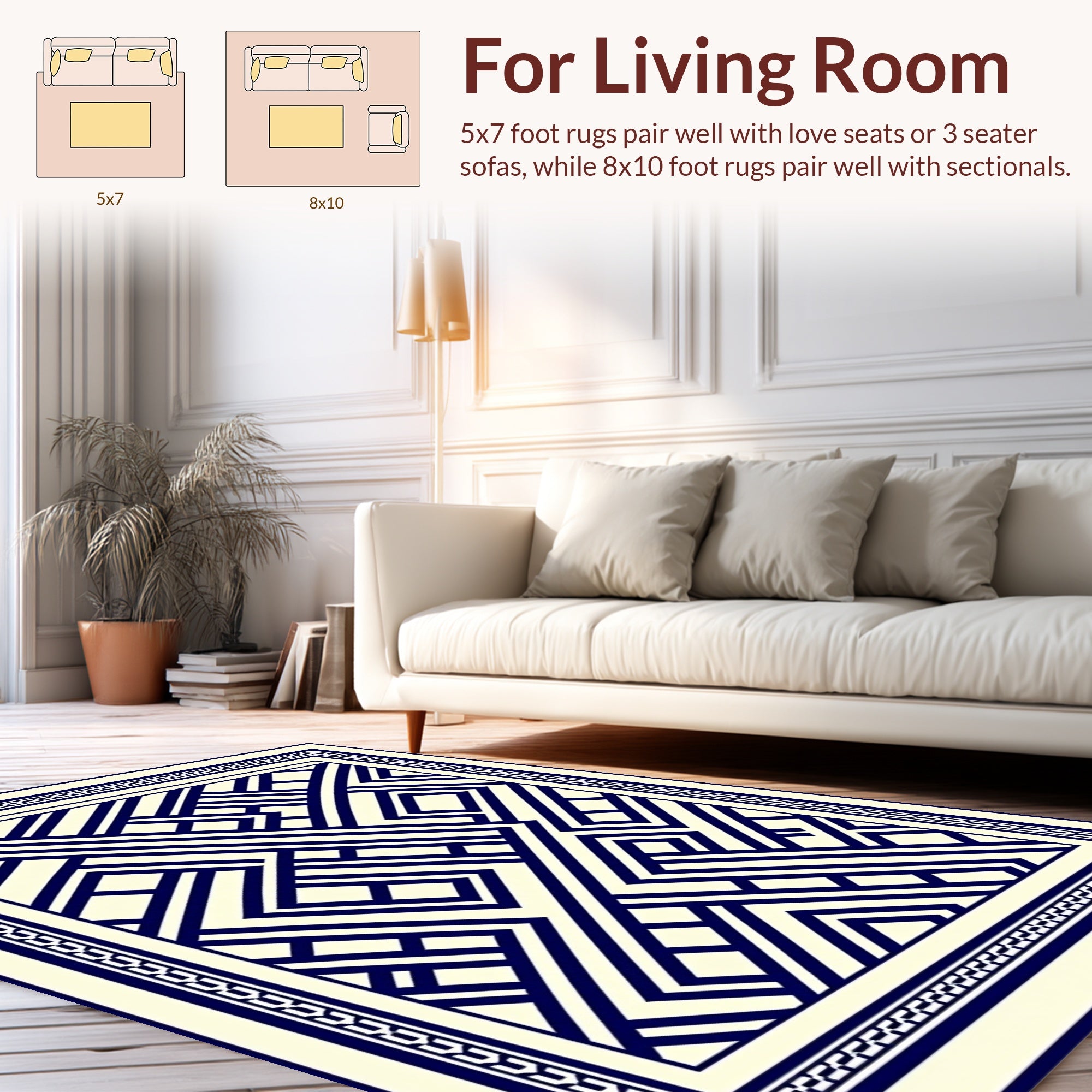 Abstract Geometric Lines Pattern Rug