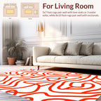 Bold Abstract Red Contour Pattern Rug