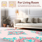 Floral Inverted Geometric Pattern Rug