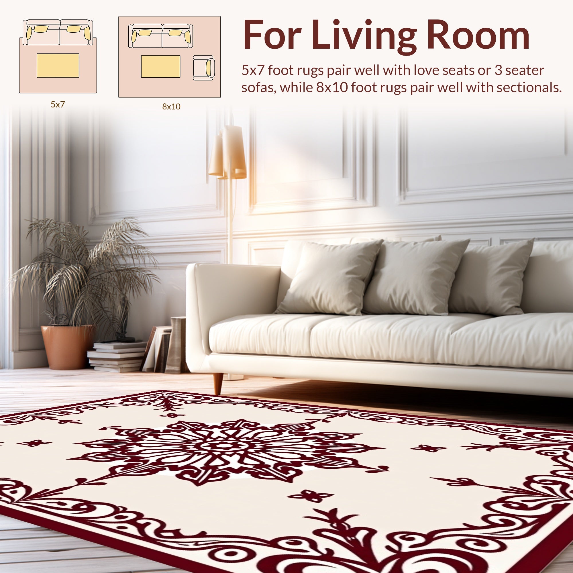 Rich Floral Mandala Patterned Rug