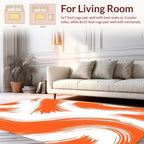 Bold Orange Swirl Pattern Design Rug