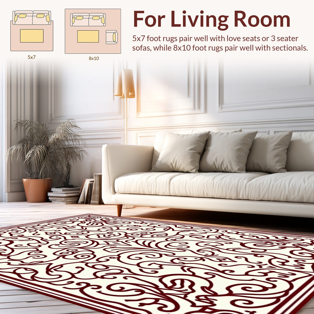 Ornate Swirls and Floral Patterns Rug