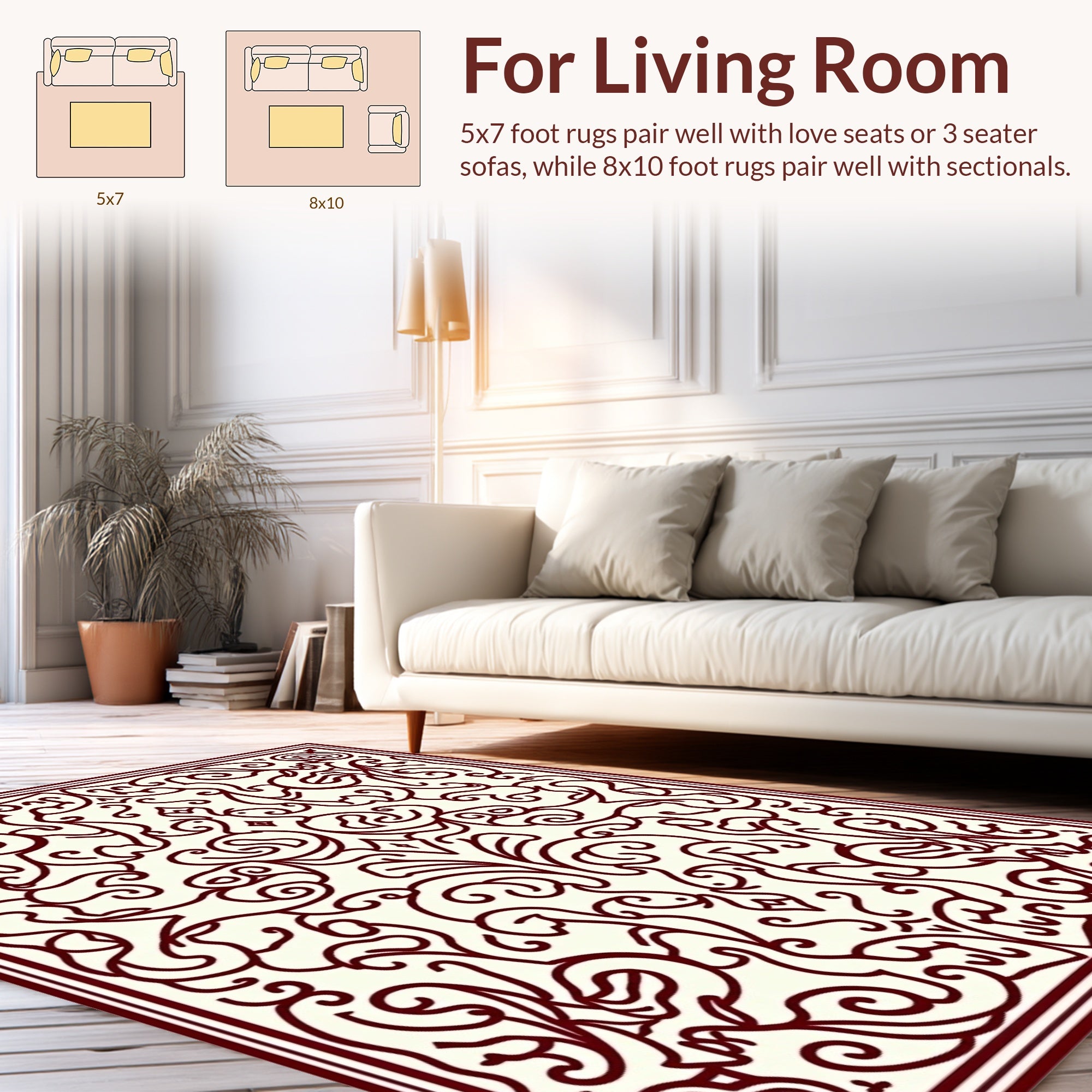 Ornate Swirls and Floral Patterns Rug