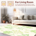 Light Green Floral Sketch Pattern Rug