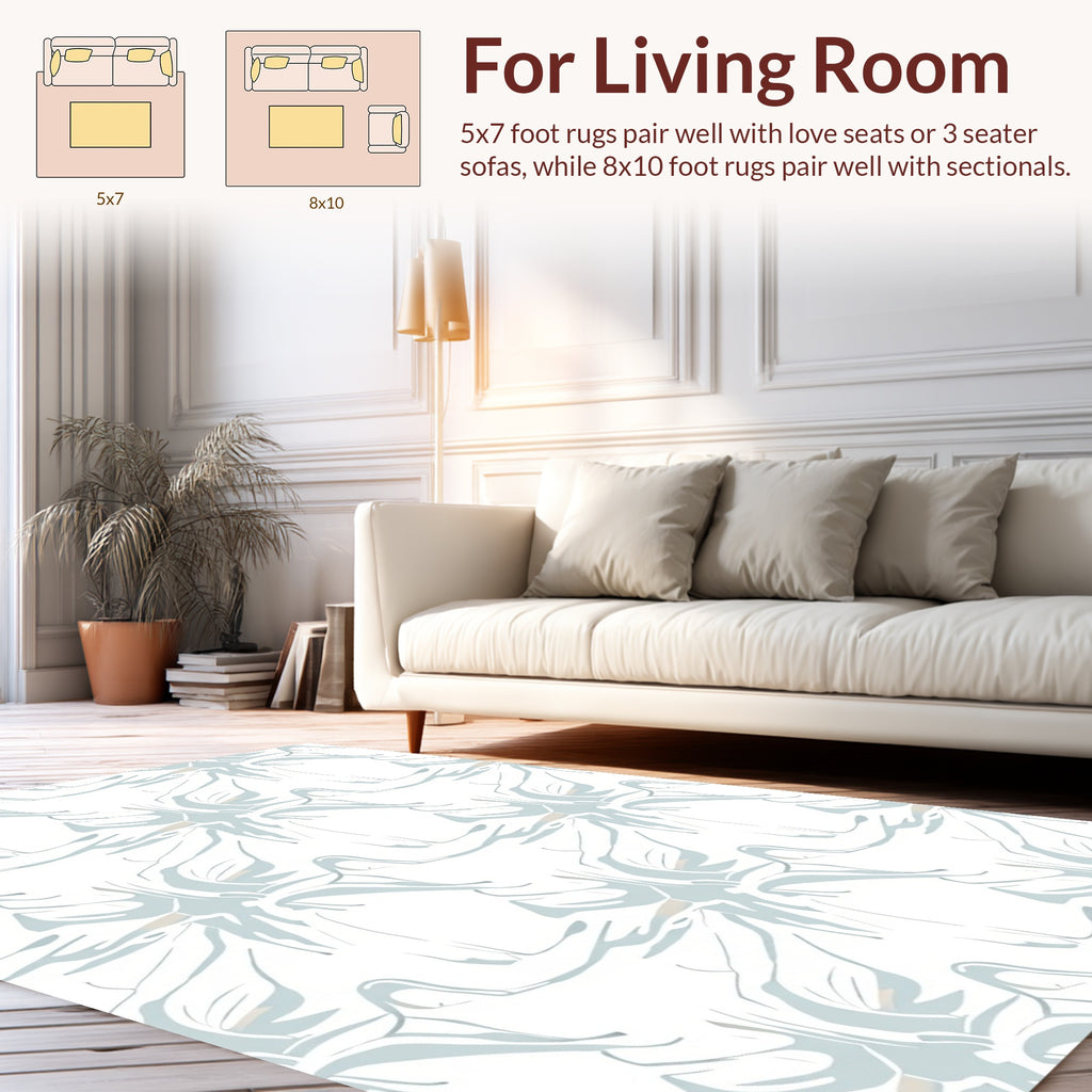 Abstract Swirl Aqua Cream Pattern Rug